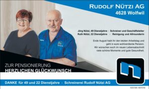 Pensionierung Ruth und Jörg Nützi